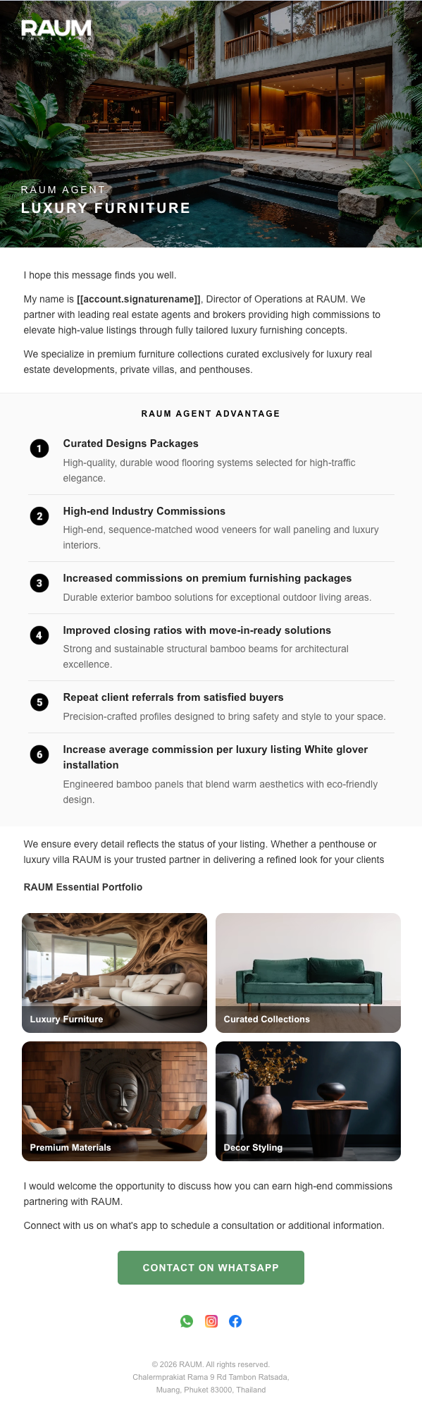 Luxury furniture email marketing template